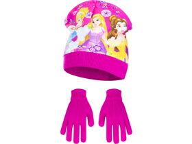 Cyklámenová čiapka a rukavice Princess veľkosť 52